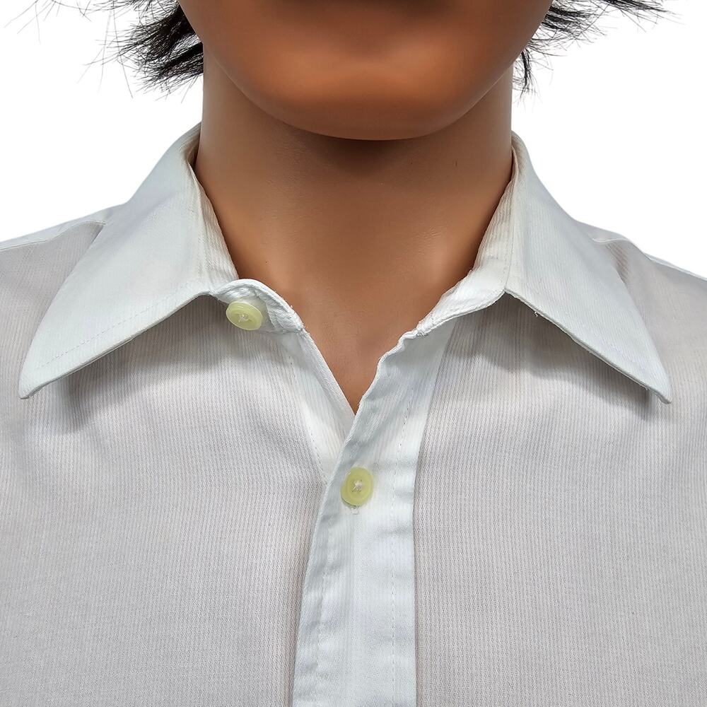 Vintage Cacharel Dress Shirt 16.5 34/35 Long Sleeve Pocket White Striped